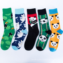 Hot Sale Cute Cartoon Flag Personalized Business Crew Men Polyester Ankle Socks Striped  Cotton Colorful  Crew Soc